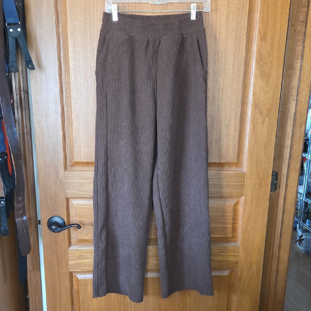Brown Halara Corduroy Wide Leg Pants Size Small Comfy Casual